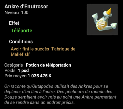 L'Ankre d'Enutrosor, une potion de téléportation vers la dimension