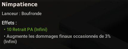 Exemple d'état de Nimpatience (ici sur un Boufronde)