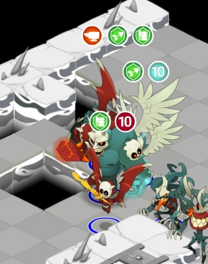 En début de combat, les états des diablotins sont à 10 et ceux du boss à 0