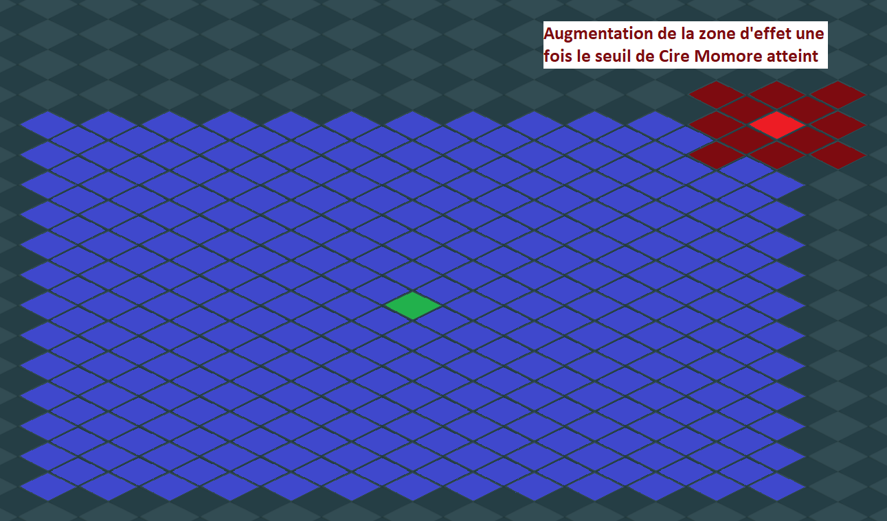 Triste Cire : zone agrandie une fois le seuil atteint