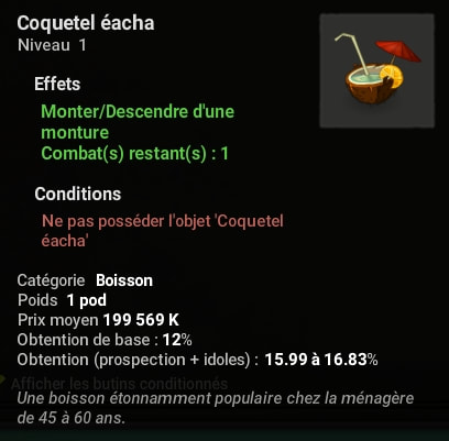 Coquetel éacha (taux de base 12%)
