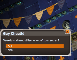 Confirmation avant d'utiliser une clef pour entrer