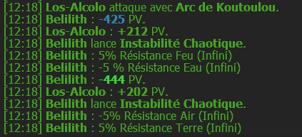 Exemple 1 : sort à plusieurs lignes de dégâts