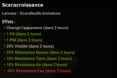 Scaracroissance : la transformation du Scarafeuille Immature après 2 tours