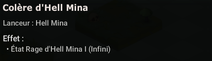 État Rage d'Hell Mina, incrémenté de I à VI
