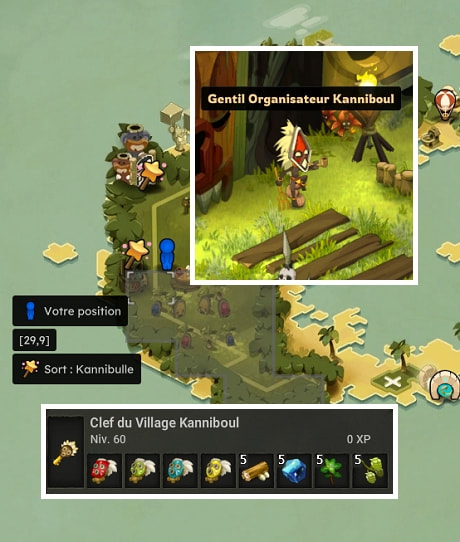 Accès au Village Kanniboul en [29,9] sur l'Île de Moon